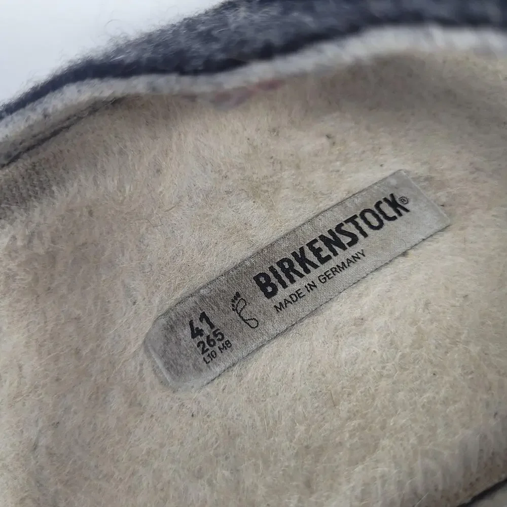 Birkenstock Arizona Sandals EU41 US8.5 Rivet Wool Felt Doubleface Gray Slip On